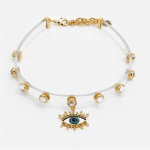 Kurt Geiger Gold Evil  Eye Pendant choker nwt